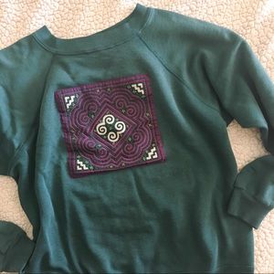 Hmong embroidered crew neck sweatshirt